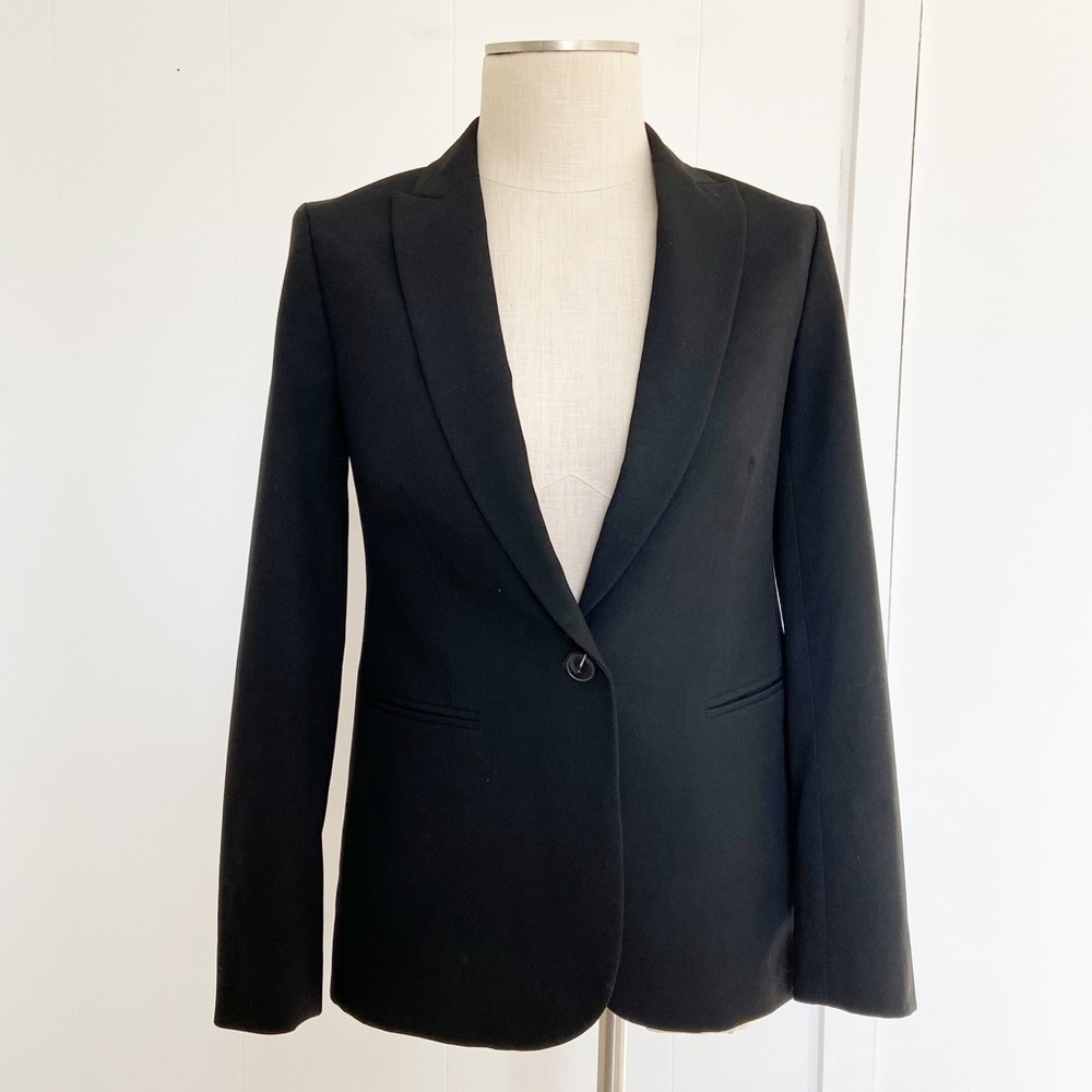 J. Crew Ruby Blazer Black One Button Size 2 - image 2